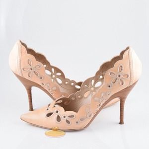 NINA RICCI Embroidered Leather Pump Size 9.5 US / 40 EU $1100 New NWOB